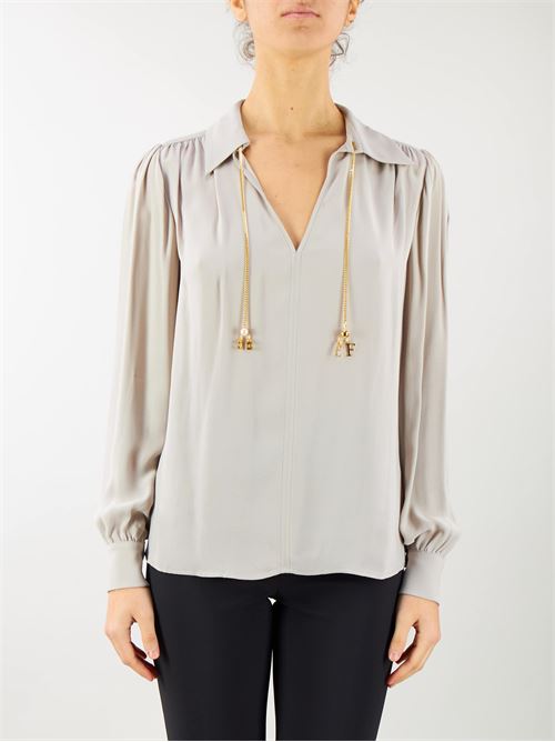 Camicia in georgette di viscosa con accessorio sul collo Elisabetta Franchi ELISABETTA FRANCHI | Camicia | CAT3041E2155